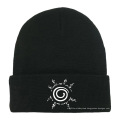 rubber badge patch Jacquard knit winter hat